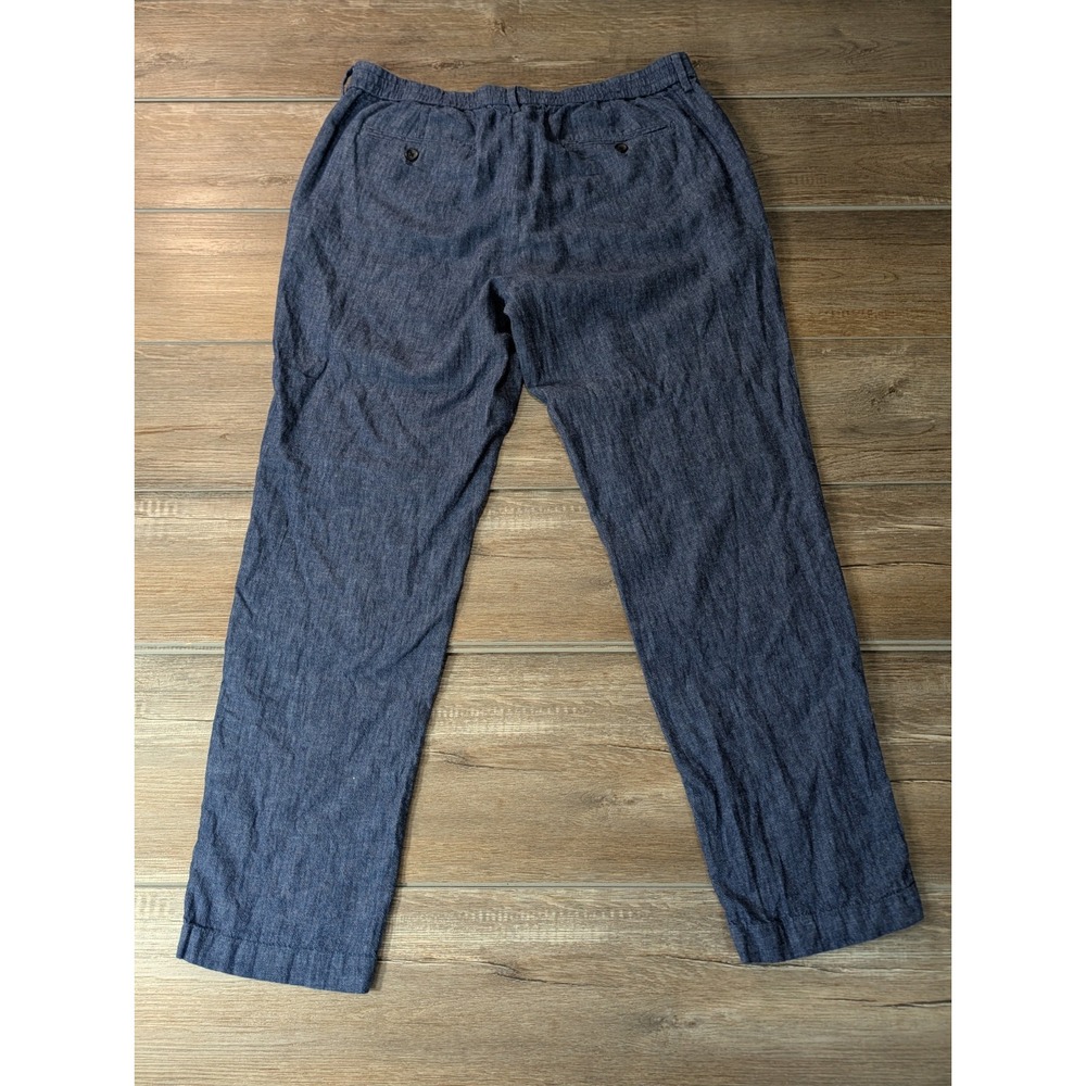 Banana Republic Pants Mens 36x32 Blue Linen Blend Mason E-Waist Athletic Fit